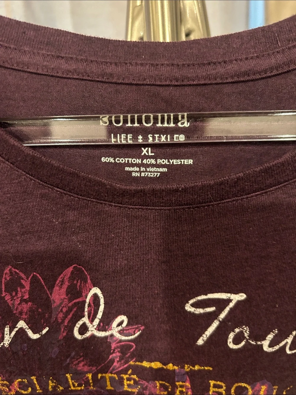 Sonoma Burgundy Short-Sleeve Graphic Tee with Gold Accents - Picture 2 of 6